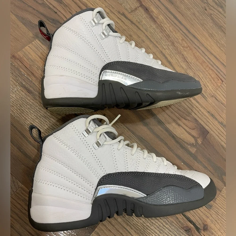 Jordan 12s “White Dark Grey” Sz 4.5Y - Picture 2 of 6